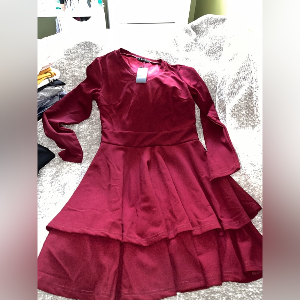 Long sleeve skater skirt dress